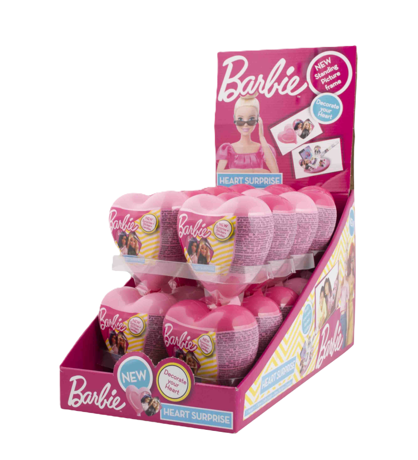 Barbie srdce s cukr.12g a prekvapením x 18ks